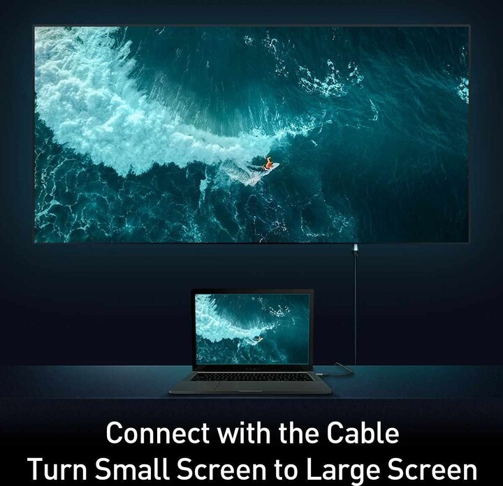 BASEUS kabel Cafule Series, HDMI - DisplayPort, 4K@60Hz, pozlacené kontakty, opletený, 1m, černá_257101684