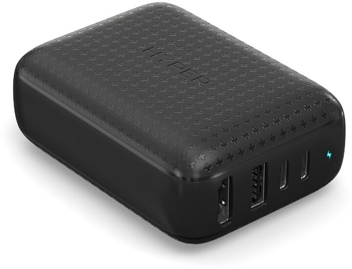HyperDrive 60W USB-C Power Hub, GaN nabíjecí adaptér a HDMI hub, černá