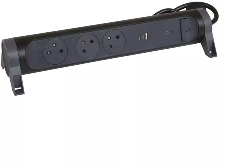 Legrand přepěťová ochrana, 3 zásuvky, USB-A, USB-C, 1.5m, černá_2079585273