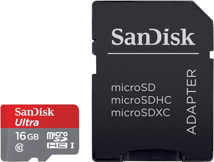 SanDisk Micro SDHC Ultra Android 16GB 80MB/s UHS-I + SD adaptér_1000164479