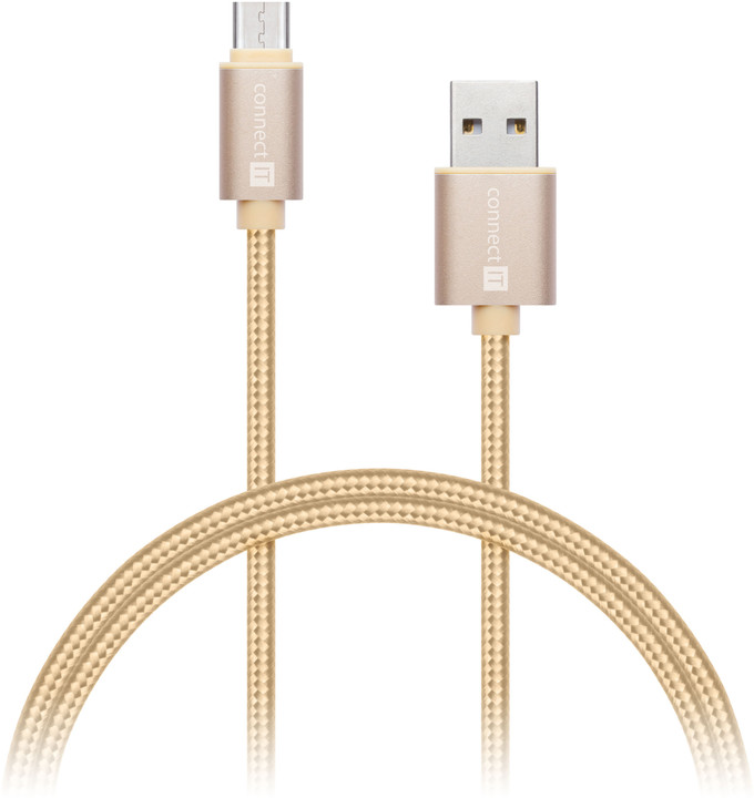 CONNECT IT Wirez Premium Metallic USB C - USB, gold, 1 m_1192697393
