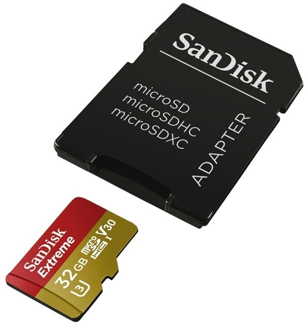 SanDisk Micro SDHC Extreme 32GB 90MB/s UHS-I U3 V30 pro Android + SD adaptér_1667436631