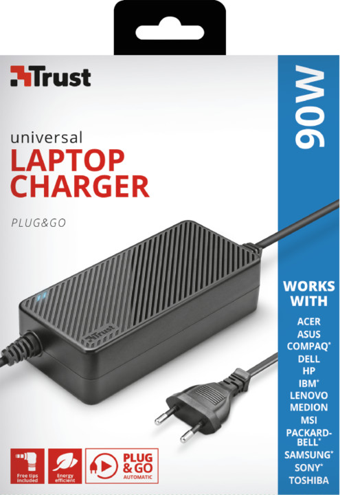 Trust univerzální adaptér Smart Laptop Charger 90W_786765075