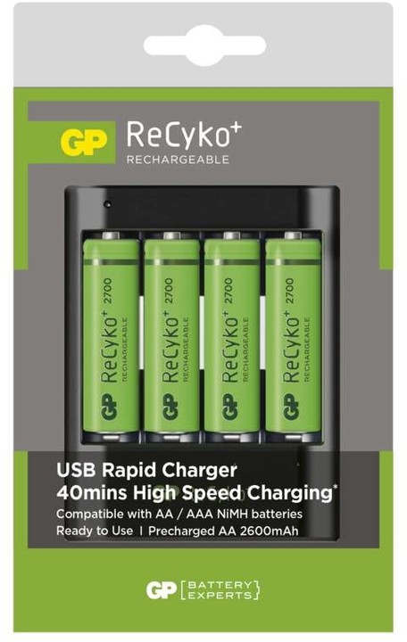 GP USB nabíječka baterií U421 + 4× AA GP ReCyko+_1433122938