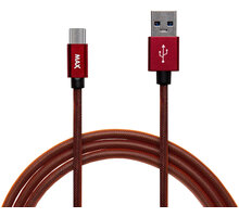 MAX MUCM2R kabel micro USB opletený, 2m, červená_1596219260