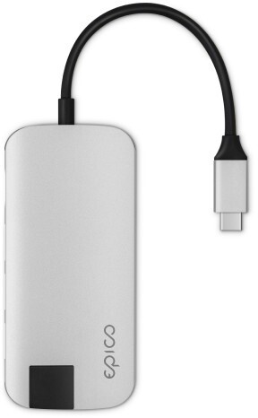 EPICO Hub Multimedia 2 s rozhraním USB-C pro notebooky a tablety - stříbrná_150801182