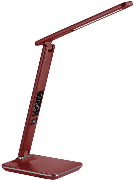 IMMAX LED stolní lampička Kingfisher - 3 různé barvy světla/ sklápěcí rameno/ USB/ červená_485485501