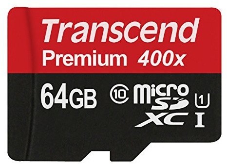 Transcend Micro SDXC Premium 400x 64GB 60MB/s UHS-I + SD adaptér_1259256773
