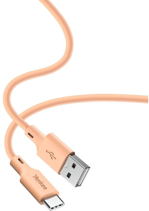 YENKEE kabel YCU 315 OE SILIC USB-A - USB-C, USB 2.0, 1.5m, oranžová_1883216841