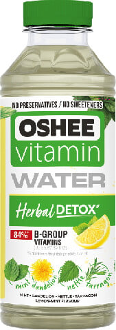 Oshee Detox s bylinkami, vitamínová voda, máta/pampeliška/kopřiva, 555ml_1890348903