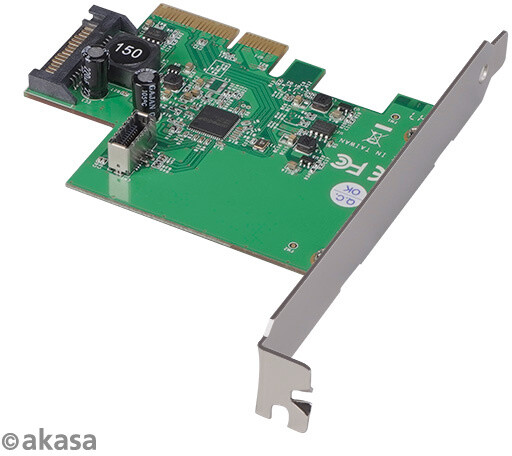 Akasa USB 3.2 HOST card, 10Gbps USB 3.2 Gen 2, Interní, 20-pin, PCIe_672700305