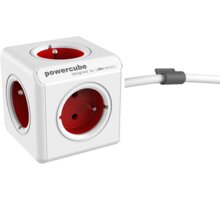 PowerCube EXTENDED prodlužovací přívod 1,5m - 5ti zásuvka, červená_1838880954