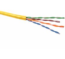 PremiumCord TP kabel 4x2,lanko UTP Cat5e AWG24,čistá měď 305m, žlutá_1600344687