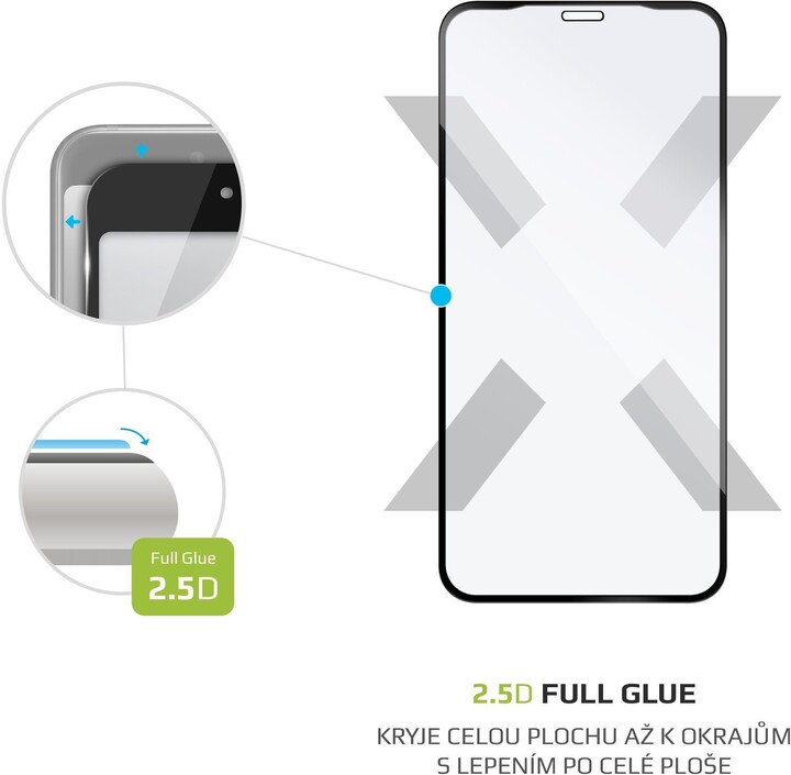 FIXED ochranné tvrzené sklo Full-Cover pro iPhone XR/11, lepení přes celý displej, černá_999740075
