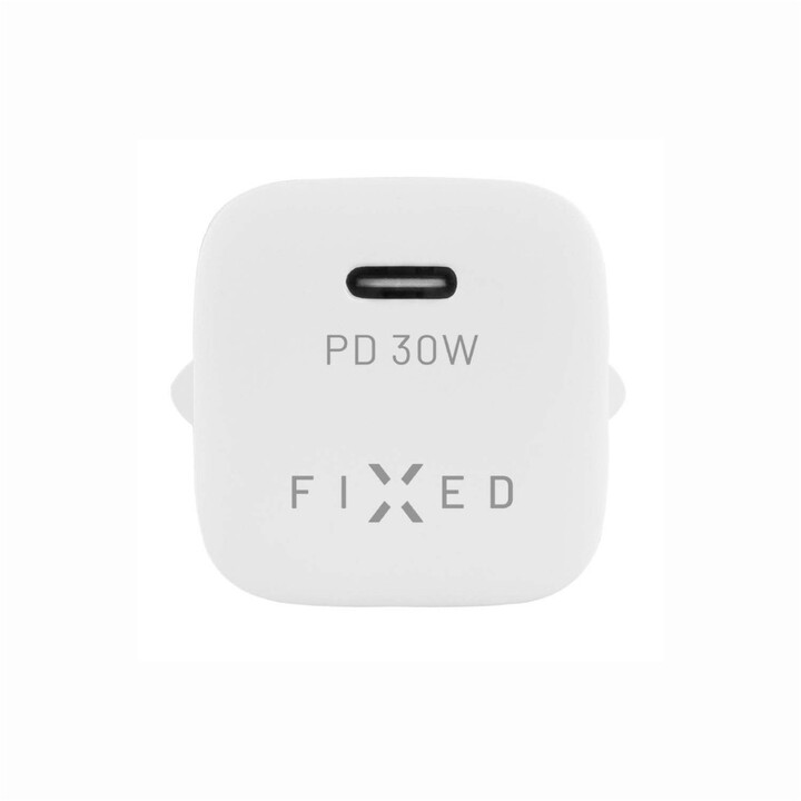 FIXED síťová nabíječka Mini s USB-C, PD, 30W, bílá + USB-C - USB-C kabel, 1m, bílá_1727690917