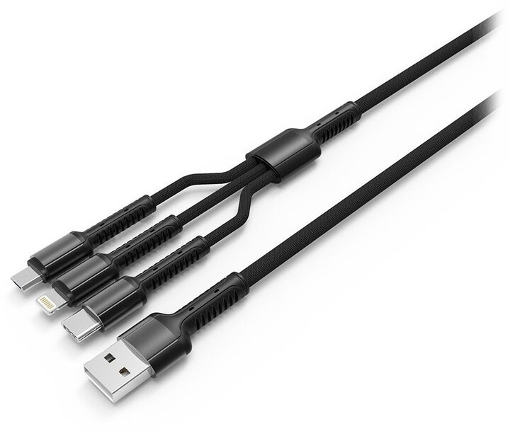 Colorway datový kabel 3v1 Lightning+MicroUSB+USB-C, magnetický, 4A, 1.2m_49483692