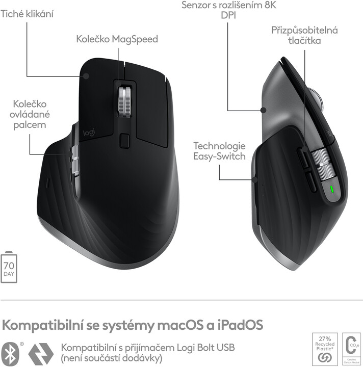 Logitech MX Master 3S For Mac, space grey_1404053931
