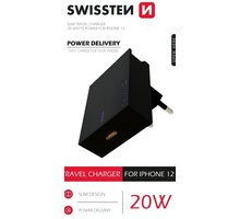 SWISSTEN síťový adaptér pro iPhone 12, 20W, černá_1306791664