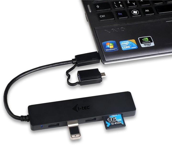 i-tec USB 3.0 Slim HUB 3 Port + Card Reader and OTG Adapter_1559183088