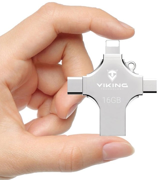 Viking 4v1 Flash disk USB Type-A,Lightning, Micro USB, USB Type-C, 16 GB_1261139515