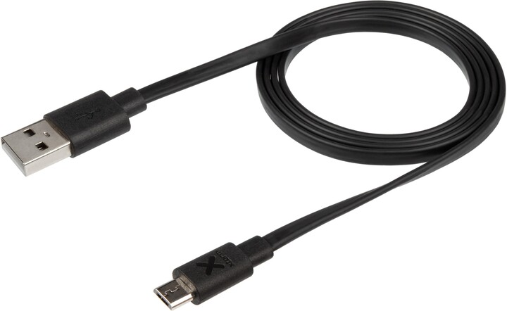 Xtorm kabel USB - micro USB, plochý, M/M, 1m, černá_259562633