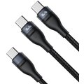 BASEUS kabel Flash Series 2v1, USB-C - 2xUSB-C, M/M, nabíjecí, datový, 100W, 1.5m, černá_923996765