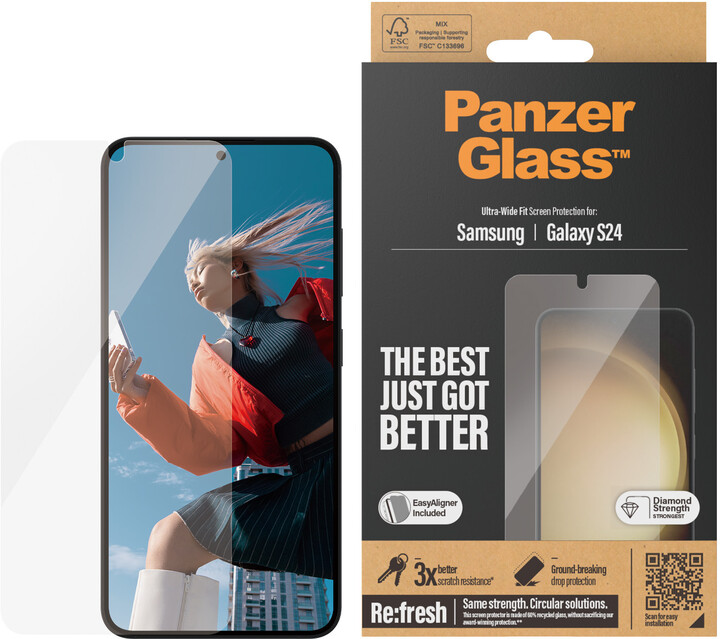 PanzerGlass ochranné sklo pro Samsung Galaxy S24, s instalačním rámečkem_2117065881