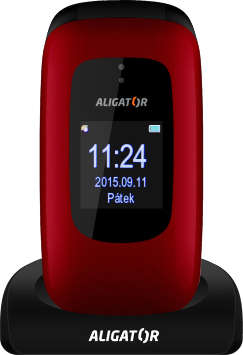 Aligator V600, červeno/černá + nabíjecí stojánek_378790325