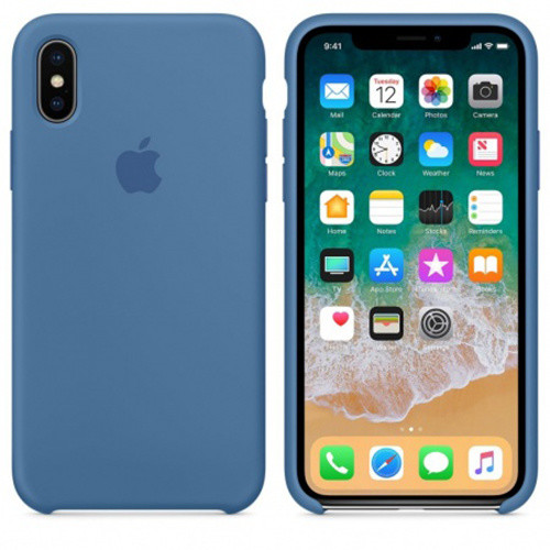 Apple silikonový kryt na iPhone X, džínově modrá_1626402063