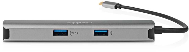 Nedis Multiportový adaptér USB-C, 2xUSB-A, 2xUSB-C, HDMI, RJ45_2016180074
