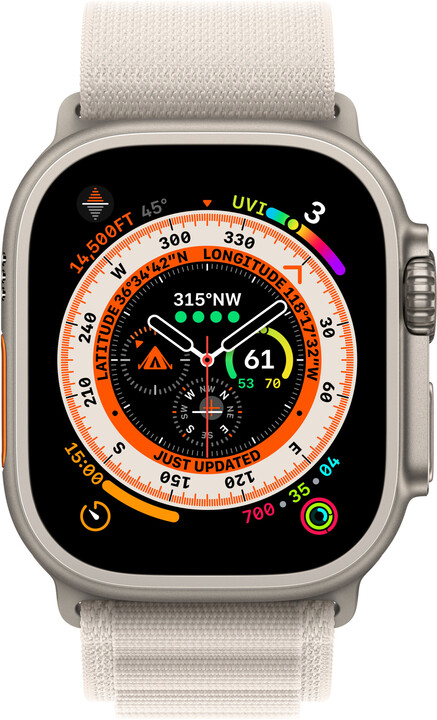 Apple Watch Ultra, 49mm, Cellular, Titanium, Starlight Alpine Loop - Small_2011960588