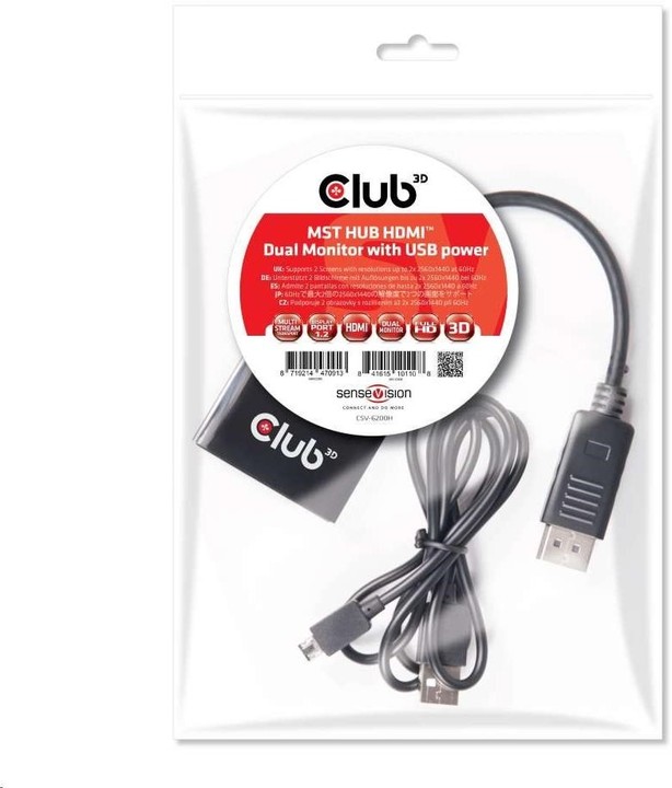 Club3D mst HUB 1X DP to 2X HDMI_565107698