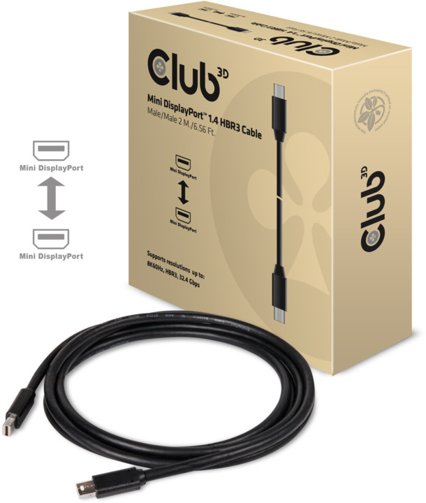 Club3D Mini DisplayPort 1.4 na Mini DisplayPort 1.4, podpora 8k/60Hz, 2m_1458070438