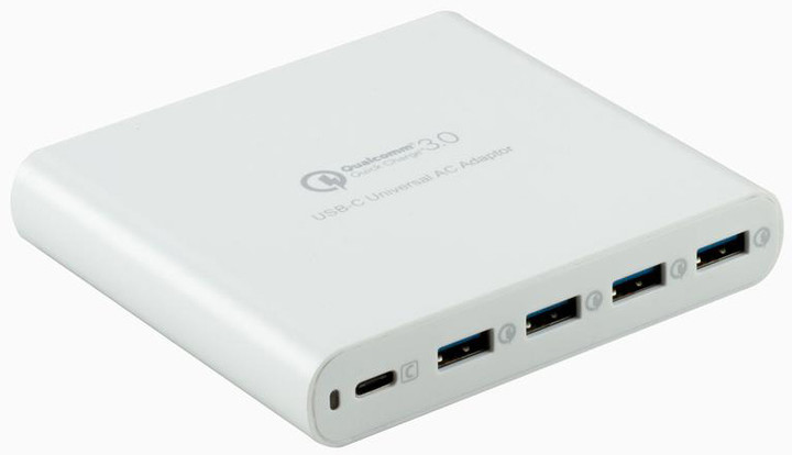 HYPER HyperJuice 80W USB-C nabíjecí adaptér s 4 x QC 3.0 USB, bílý_1756103891