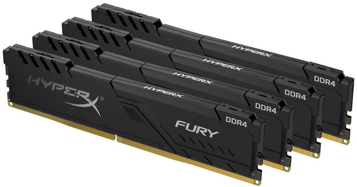 HyperX Fury Black 64GB (4x16GB) DDR4 3200 CL16