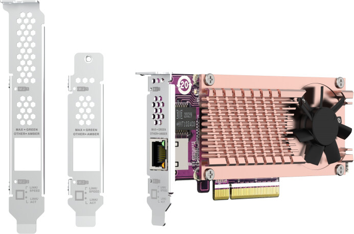 QNAP QM2-2P10G1TB rozšiřující karta pro disky SSD M.2 2280 PCIe, (Gen3 x8)_767192576