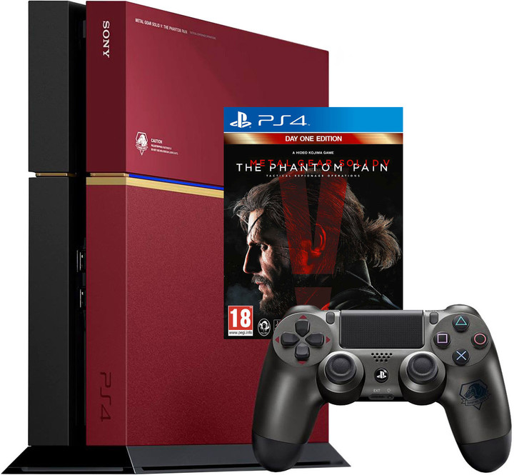 PlayStation 4, 500GB, červená + Metal Gear Solid V: Phantom Pain_1397529360