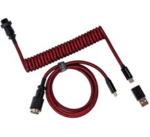 Keychron Premium Coiled Aviator Cable, USB-C/USB-A, 1,08m, červený_1169441088