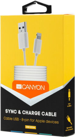 Canyon kabel Lightning - USB 2.0, 1m, bílá_56752475