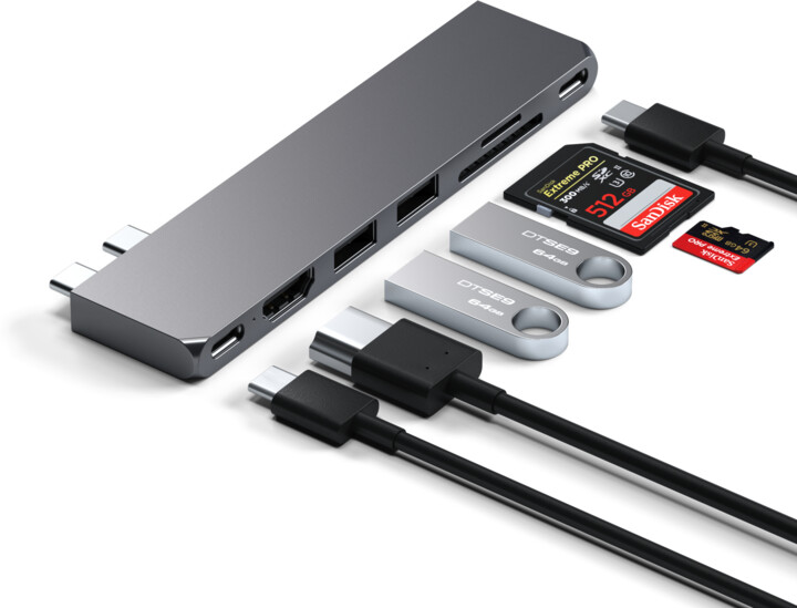 Satechi Pro HUB Slim, USB4, HDMI, 2x USB-A, SD, šedá_1066092154