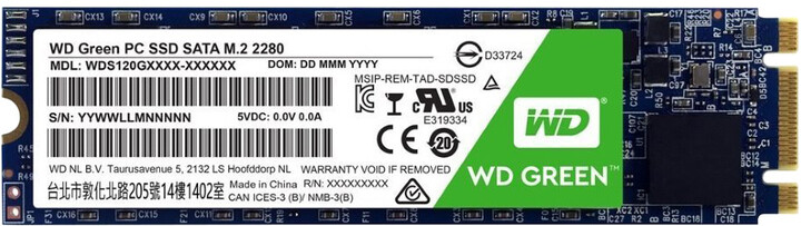 WD SSD Green 3D NAND, M.2 - 480GB