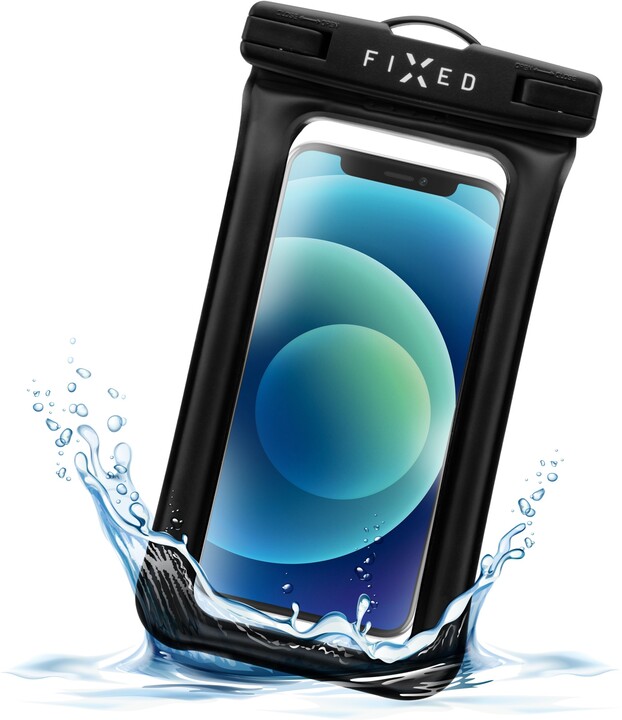 FIXED vodotěsné pouzdro Float Edge pro mobilní telefony, univerzální, IPX8, černá_345746718