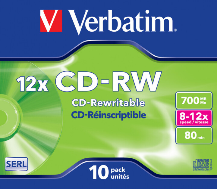 Verbatim CDRW 12x 80min/700MB, 10ks, jewel_1645174019