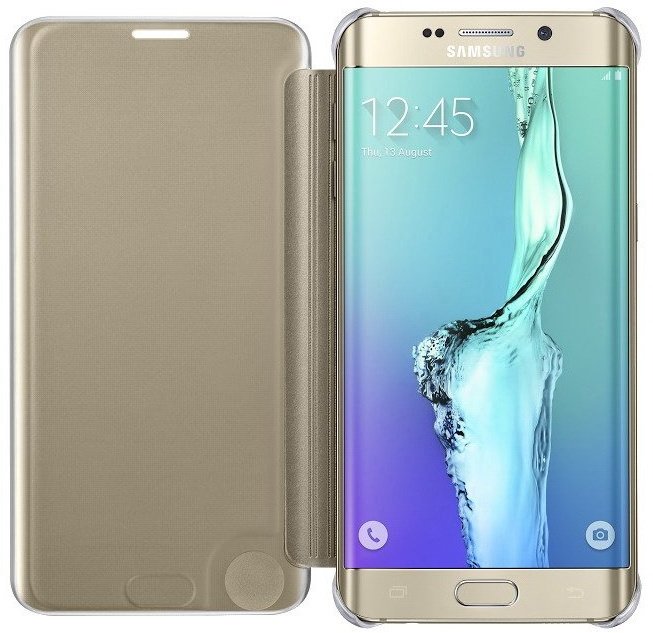 Samsung flipové pouzdro Clear View pro Samsung Galaxy S6 edge+ (SM-G928F), zlatá_17654000