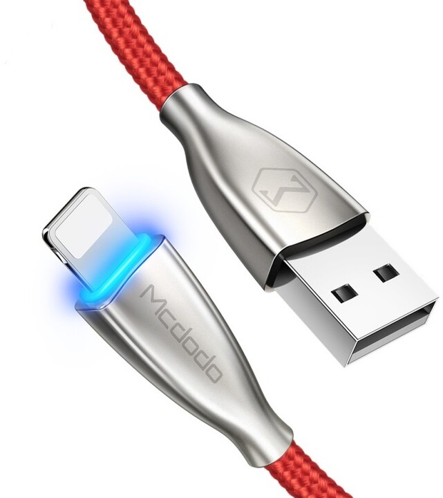 Mcdodo datový kabel Excellence Series USB - Lightning, M/M, 1.2m, červená_2035799185