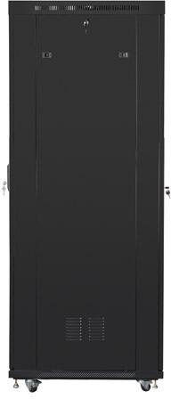 Lanberg FF01-6042-12BL, volně stojící rozvaděč, 42U/600x1000, skleněné dveře, černá_499407046