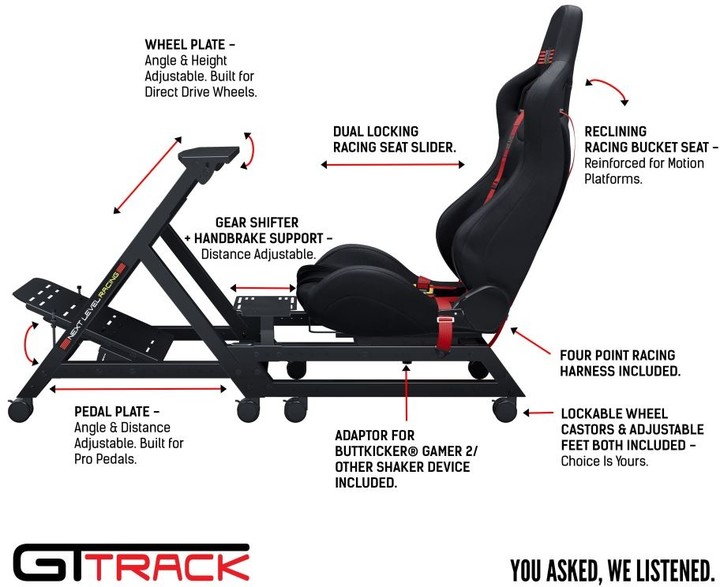 Next Level Racing GTtrack Cockpit, černá_1040331649