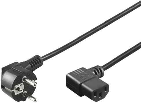 PremiumCord kabel síťový 230V k počítači 3m, IEC konektor do úhlu 90°