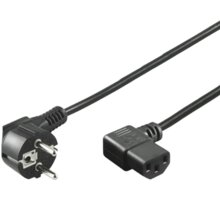 PremiumCord kabel síťový 230V k počítači 3m, IEC konektor do úhlu 90° kpsp3-90