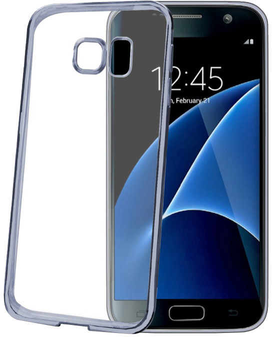 CELLY Laser - lemování s kovovým efektem TPU pouzdro pro Samsung Galaxy S7, černá_550992316
